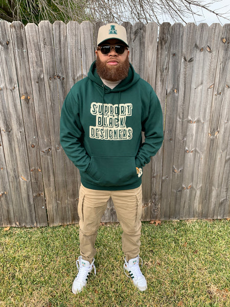 Support Black Designers hoodie (green)