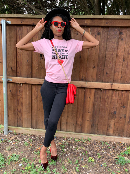 Get that hate out your heart tee Pink