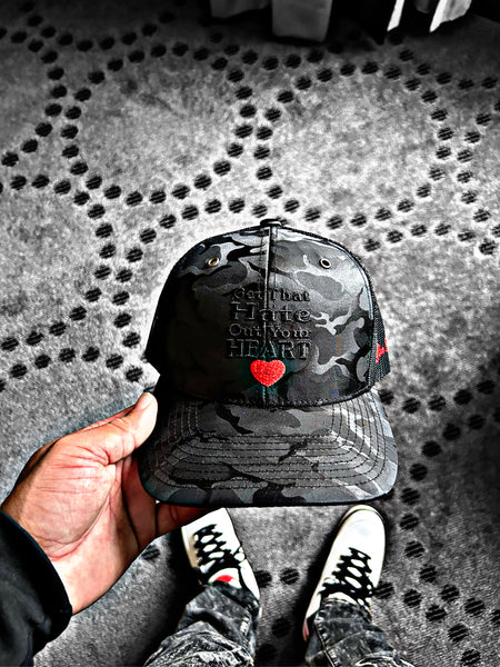 Camo Get That Hate Out Your Heart Hat (black)