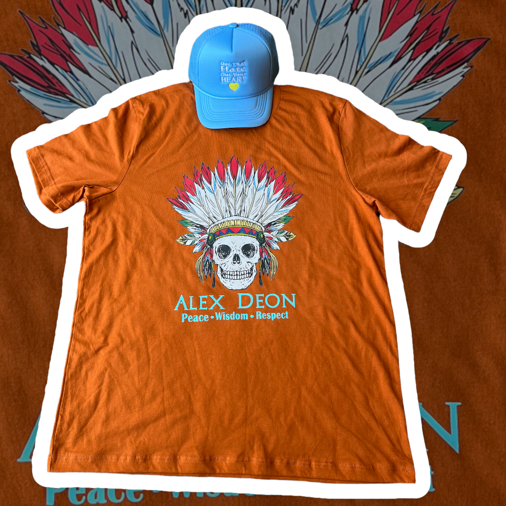 Alex Deon Indian War Bonnet T Shirt (rust)