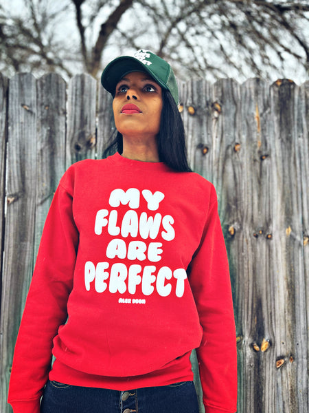 My Flaws Are Perfect sweatshirt (red)