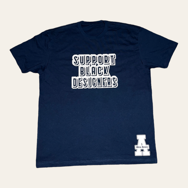 Support Black Designers T Shirt (navy & khaki)