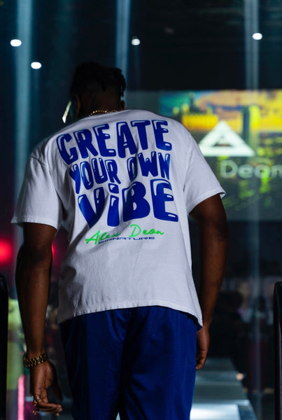 Create Your Own Vibe T Shirt (white/royal)