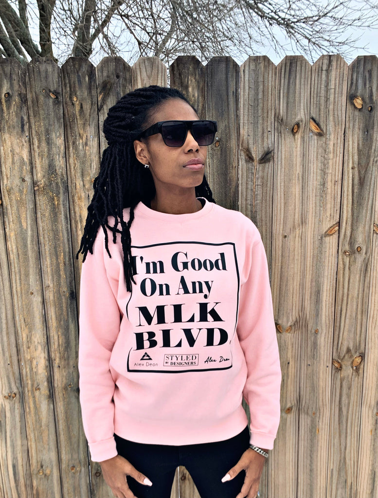 MLK BLVD sweatshirt (pink)
