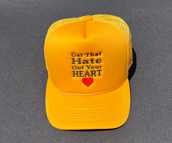 Get That Hate Out Your Heart Trucker Hat(yellow)