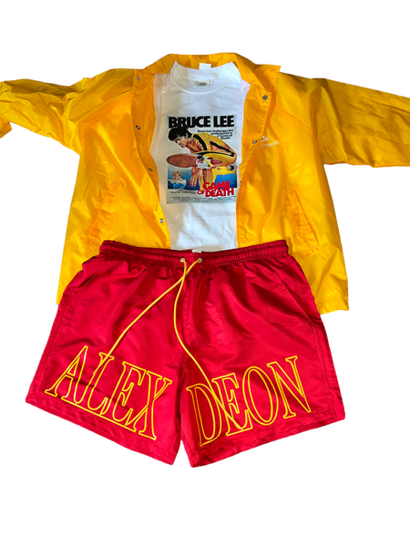 Alex Deon drawstring shorts (red/yellow)