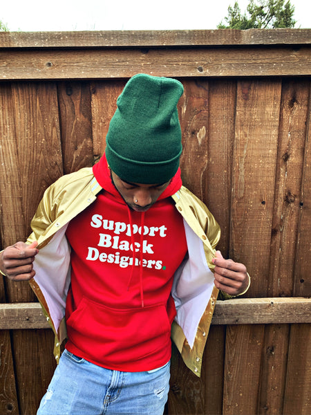 Support Black Designers Hoodie (red)