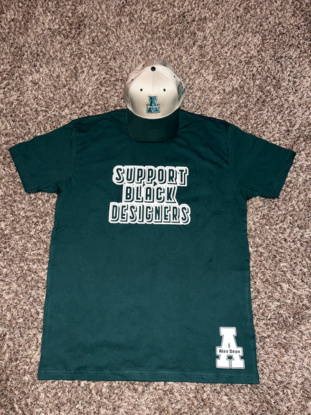 Support Black Designers T Shirt (green & khaki)
