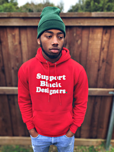 Support Black Designers Hoodie (red)
