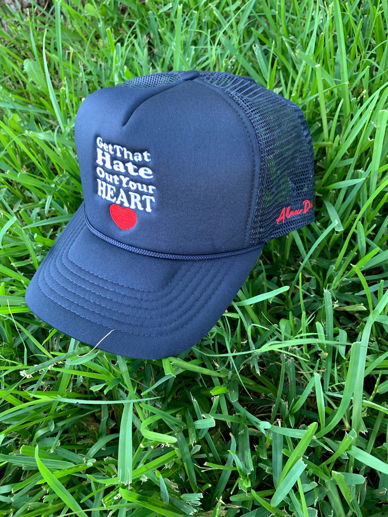 “Get That Hate Out Your Heart” Trucker hat (navy)