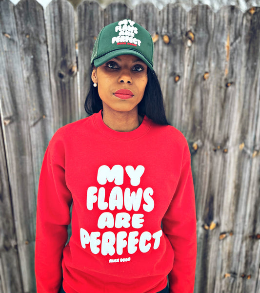 My Flaws Are Perfect sweatshirt (red)